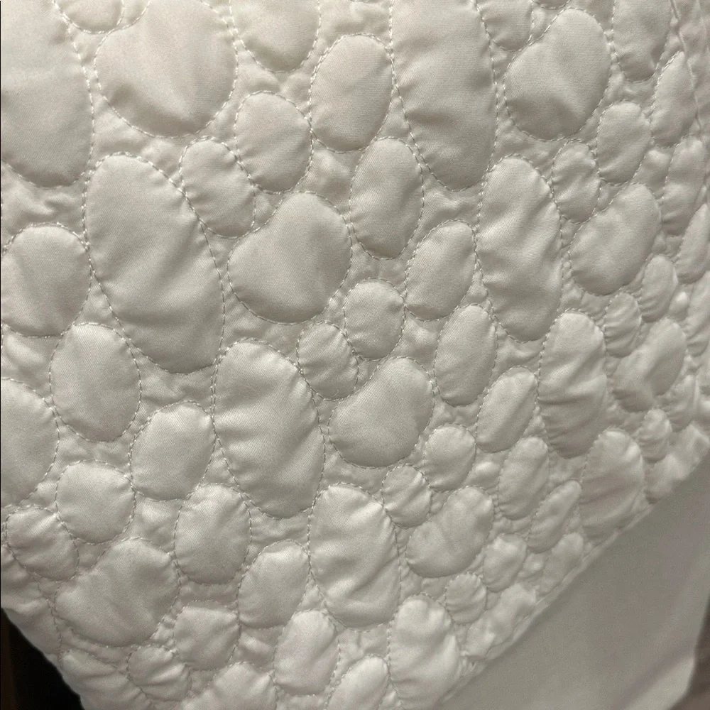 Artistic Linen Standard Pillow Sham Set (2) Ivory Quilted Textured Oval Pattern